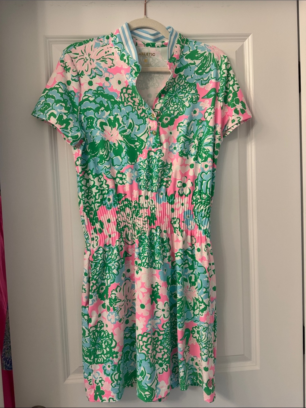 Lilly Pulitzer Pink, Green & Light Blue Floral Luxletic Love Dress